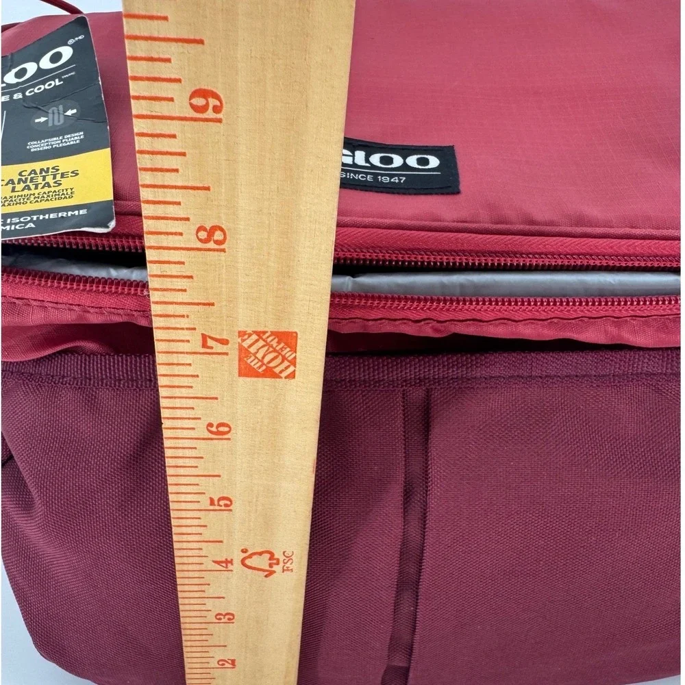 Igloo Collapse & Cool Unisex Cooler Bag 12 Can Red Insulated Shoulder Strap
